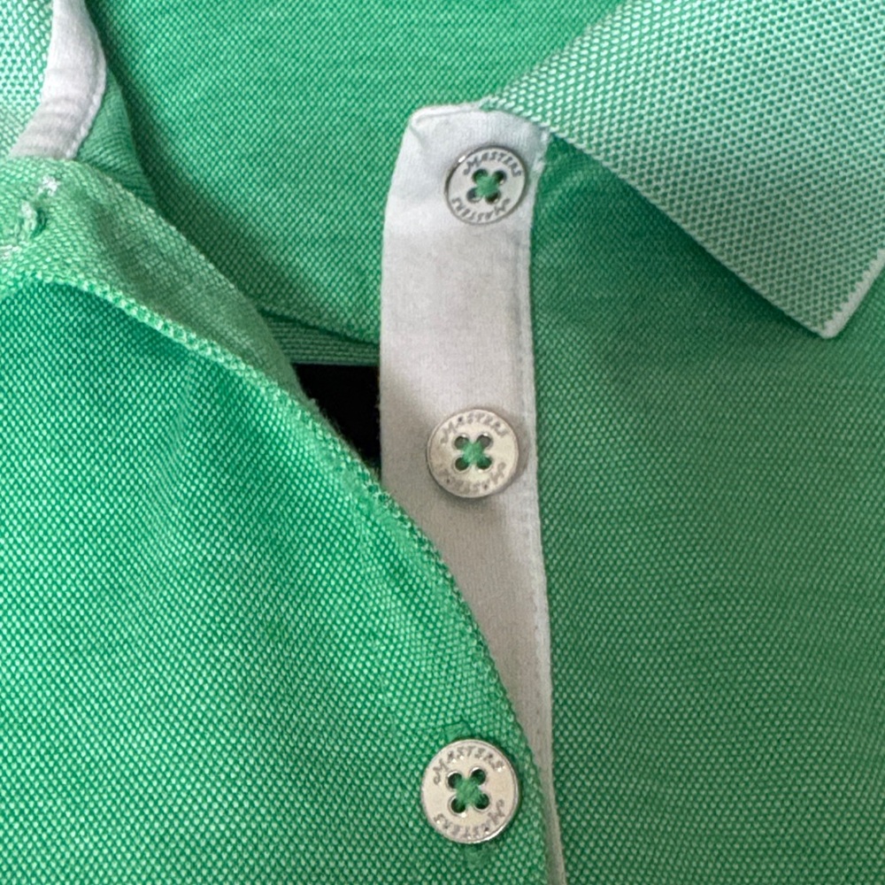 Peter Millar Green MASTERS Polo with White Trim Classic! Ladies Size Medium - Picture 9 of 9